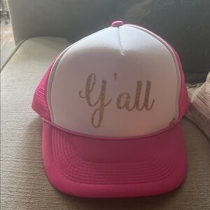 Pink and White Woman Trucker Hat